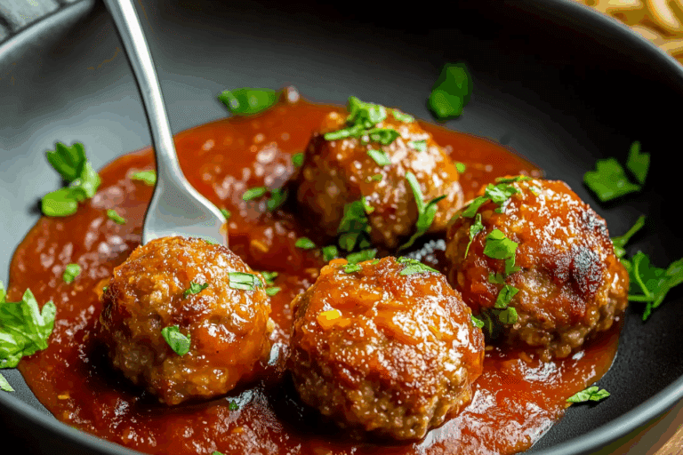 Meatballs in Tomato Maple Sauce