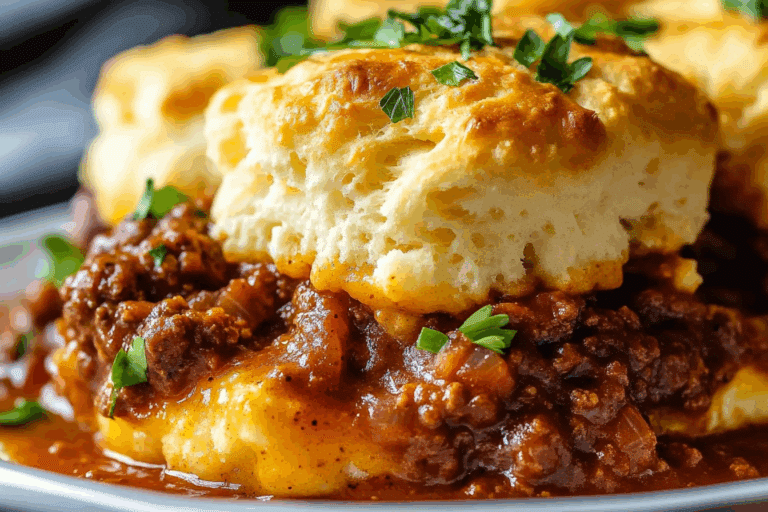 Sloppy Joe Biscuit Casserole