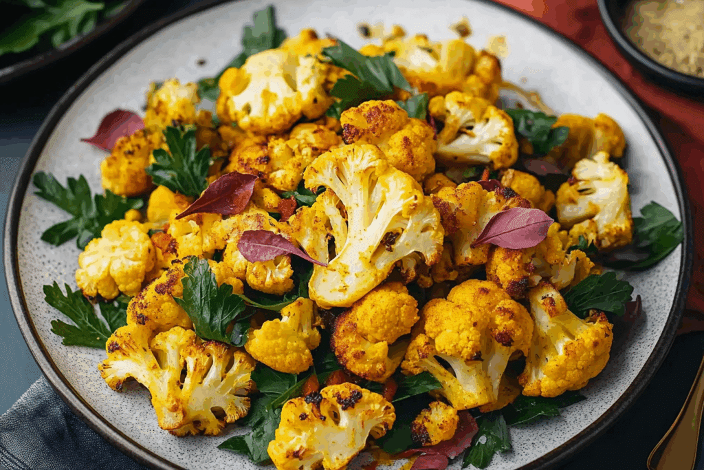 Turmeric Roasted Cauliflower Salad