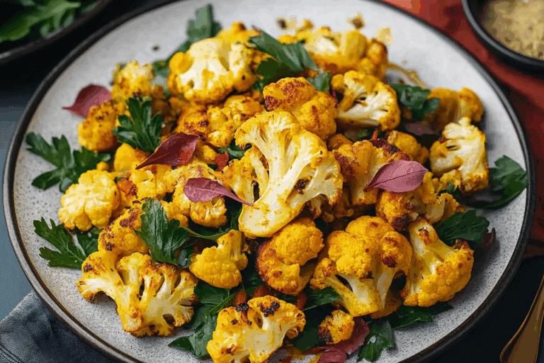 Turmeric Roasted Cauliflower Salad