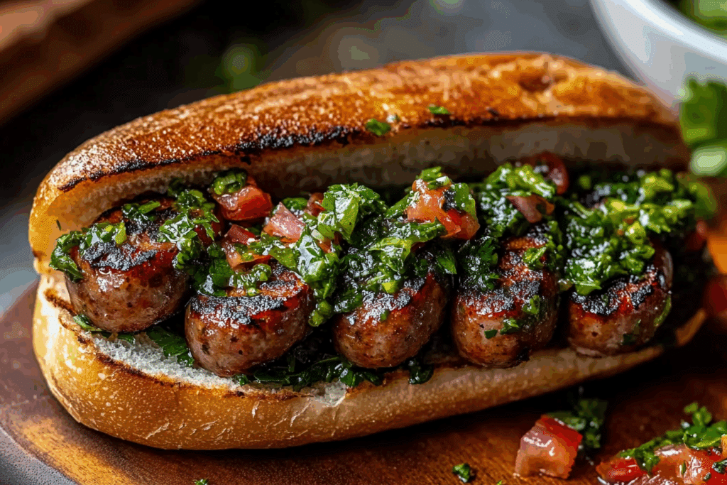 Smoked Sausage Chimichurri Sandwich