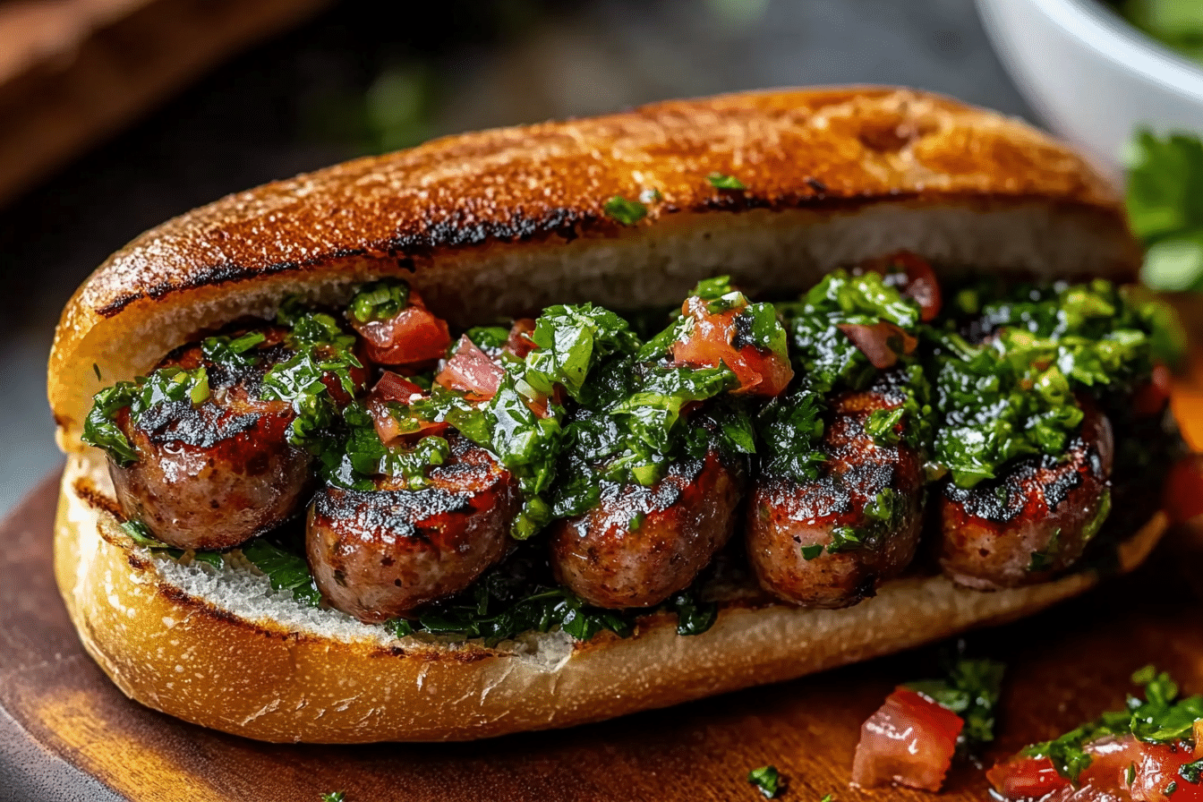 Smoked Sausage Chimichurri Sandwich