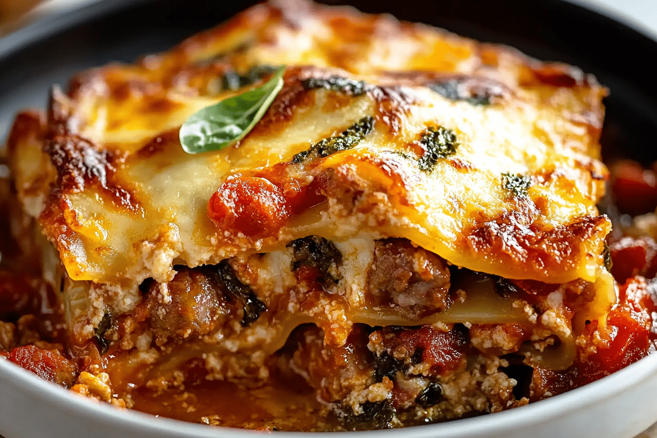 One-Pan Sausage and Roasted Pepper Lasagne