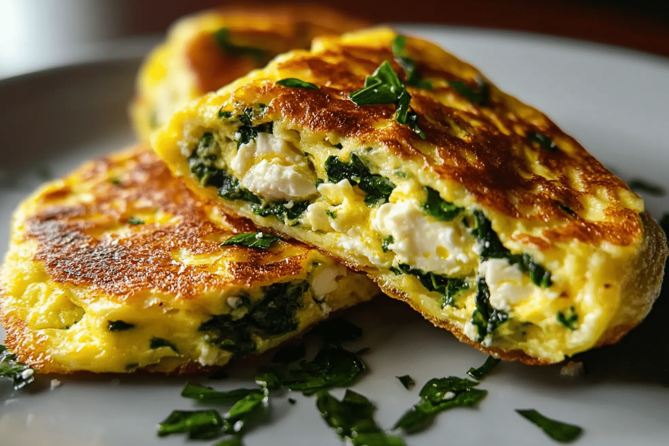 Easy Spinach Feta Baked Omelets