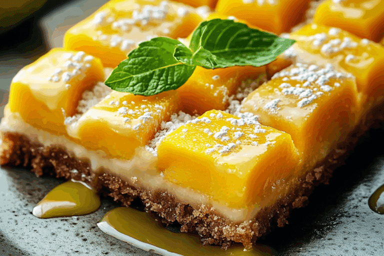 Mango Bars with Lime Glaze