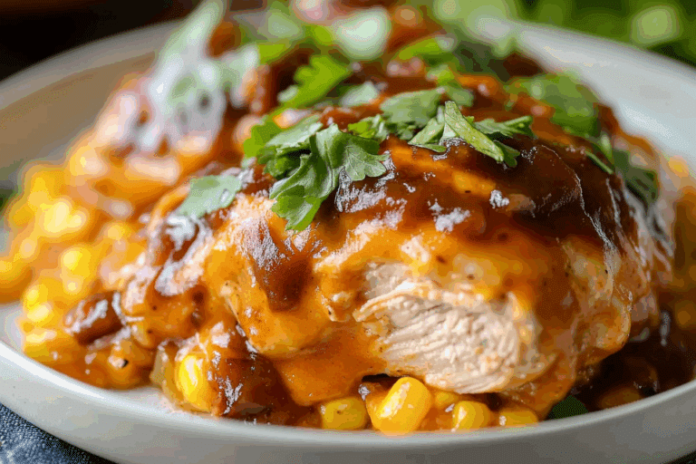 Crockpot Cheesy BBQ Monterey Chicken