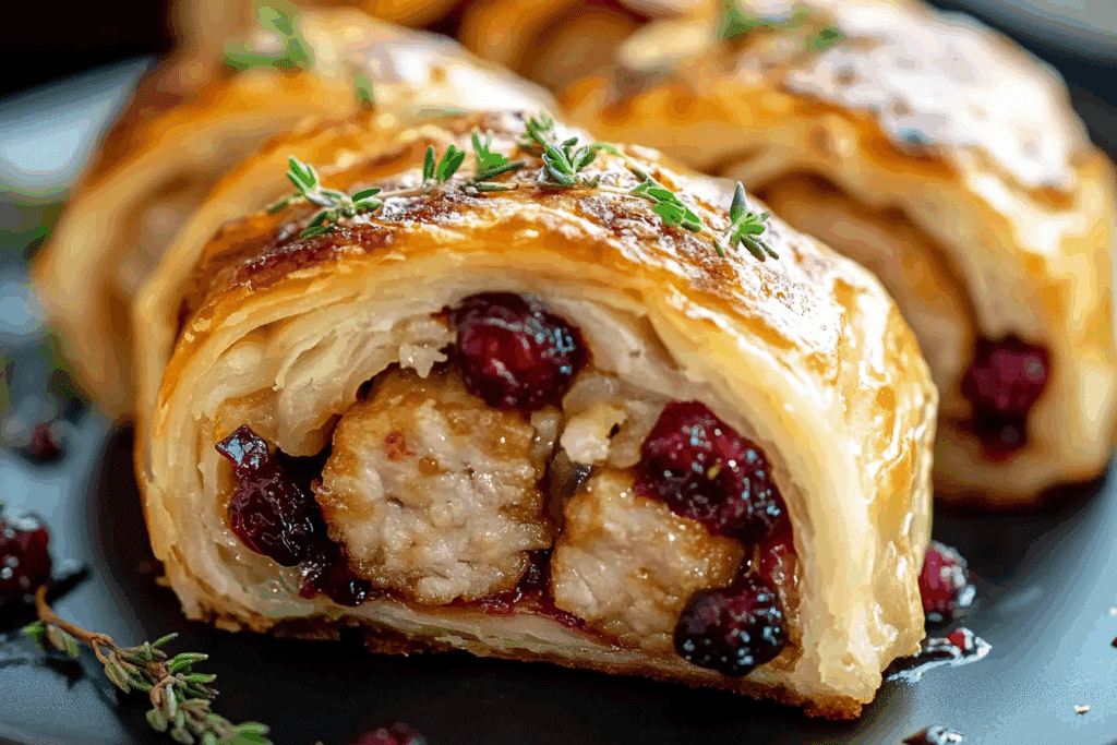 Turkey and Cranberry Sausage Rolls