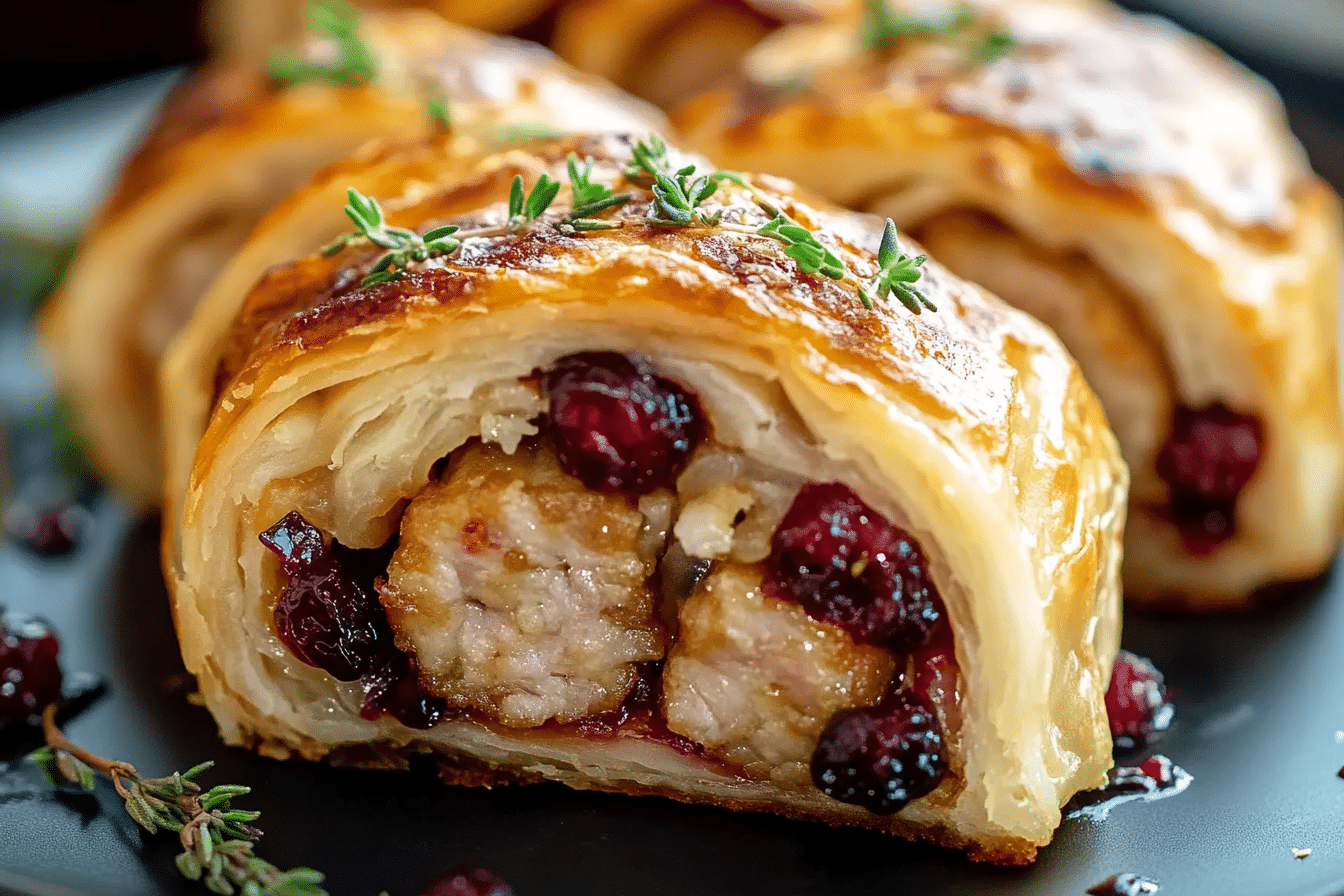 Turkey and Cranberry Sausage Rolls