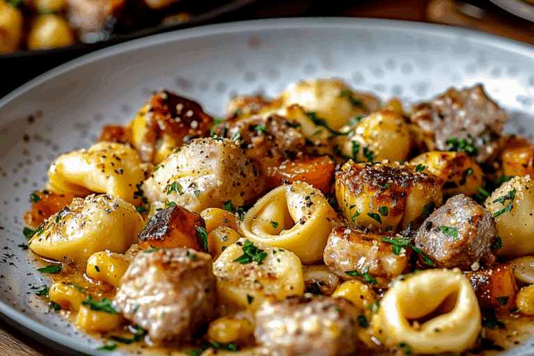 Beefy Tortellini Pasta Bake