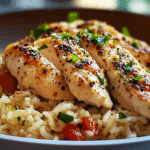Chicken Scampi with Garlic Parmesan Rice
