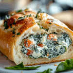 Easy Spinach Dip Stuffed French Bread