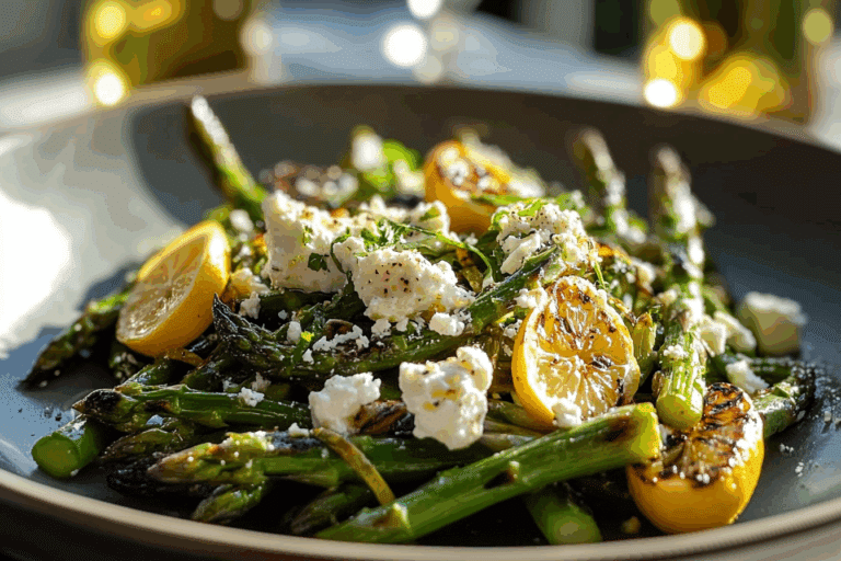 Grilled Asparagus Salad with Feta & Lemon