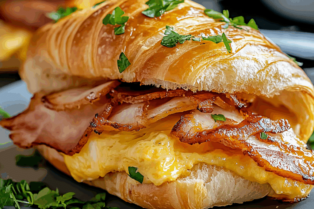 Maple Mustard Croissant Breakfast Sandwich