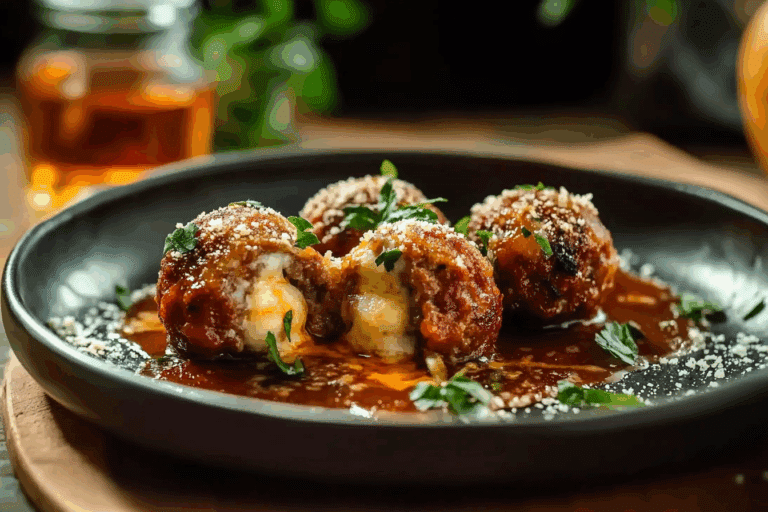 Mozzarella Stuffed Meatballs