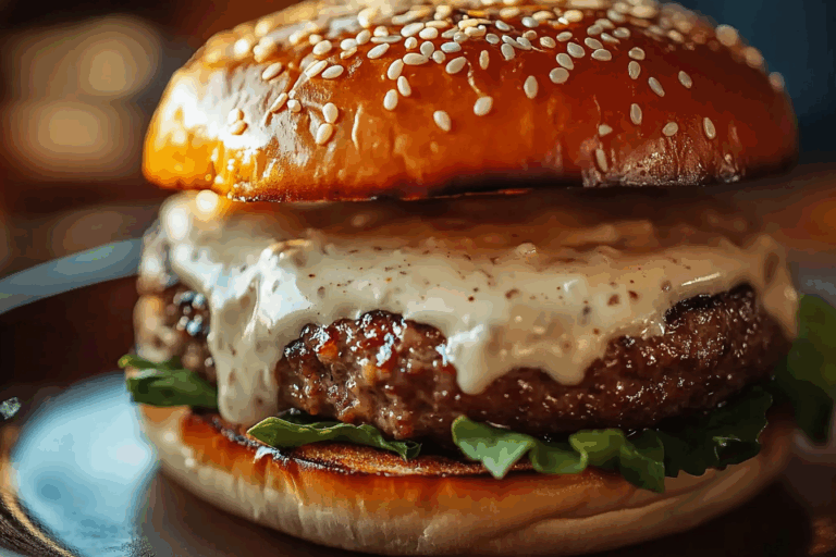 Garlic Overload Burgers with Creamy Garlic Burger Sauce