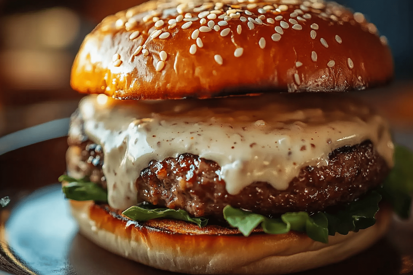Garlic Overload Burgers with Creamy Garlic Burger Sauce