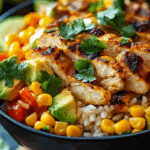 Healthy and Delicious Street Corn Chicken Rice Bowl