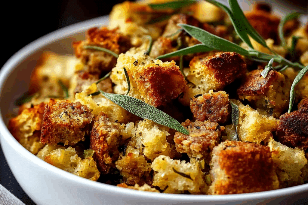 Vegan Sausage Stuffing with Sage