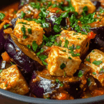 Spicy Garlic Aubergine (Eggplant) & Tofu Stew