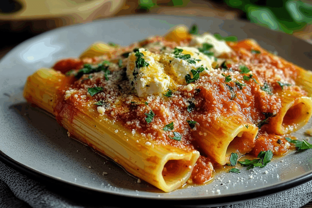 Ricotta & Parsley Paccheri