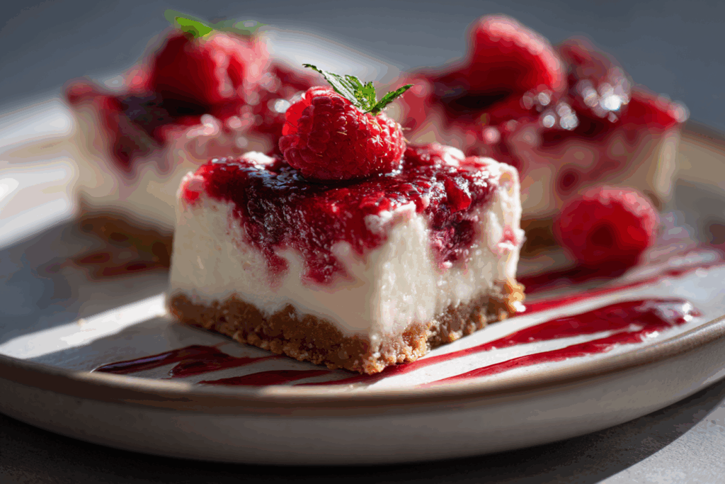 No-Bake Raspberry Cheesecake Bars