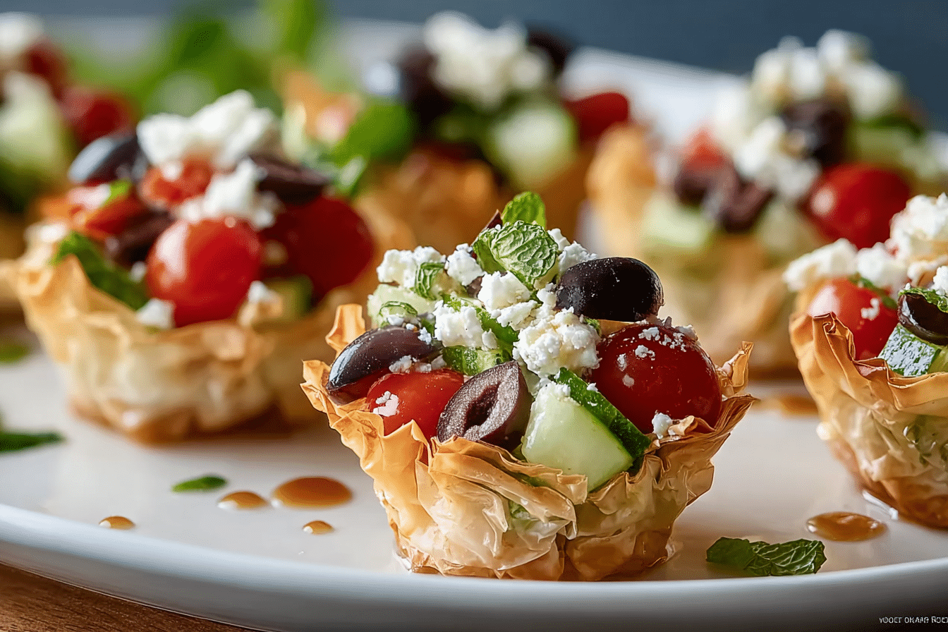 Greek Salad Phyllo Cups