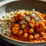 Creamy Tomato Chickpea and Cauliflower Masala