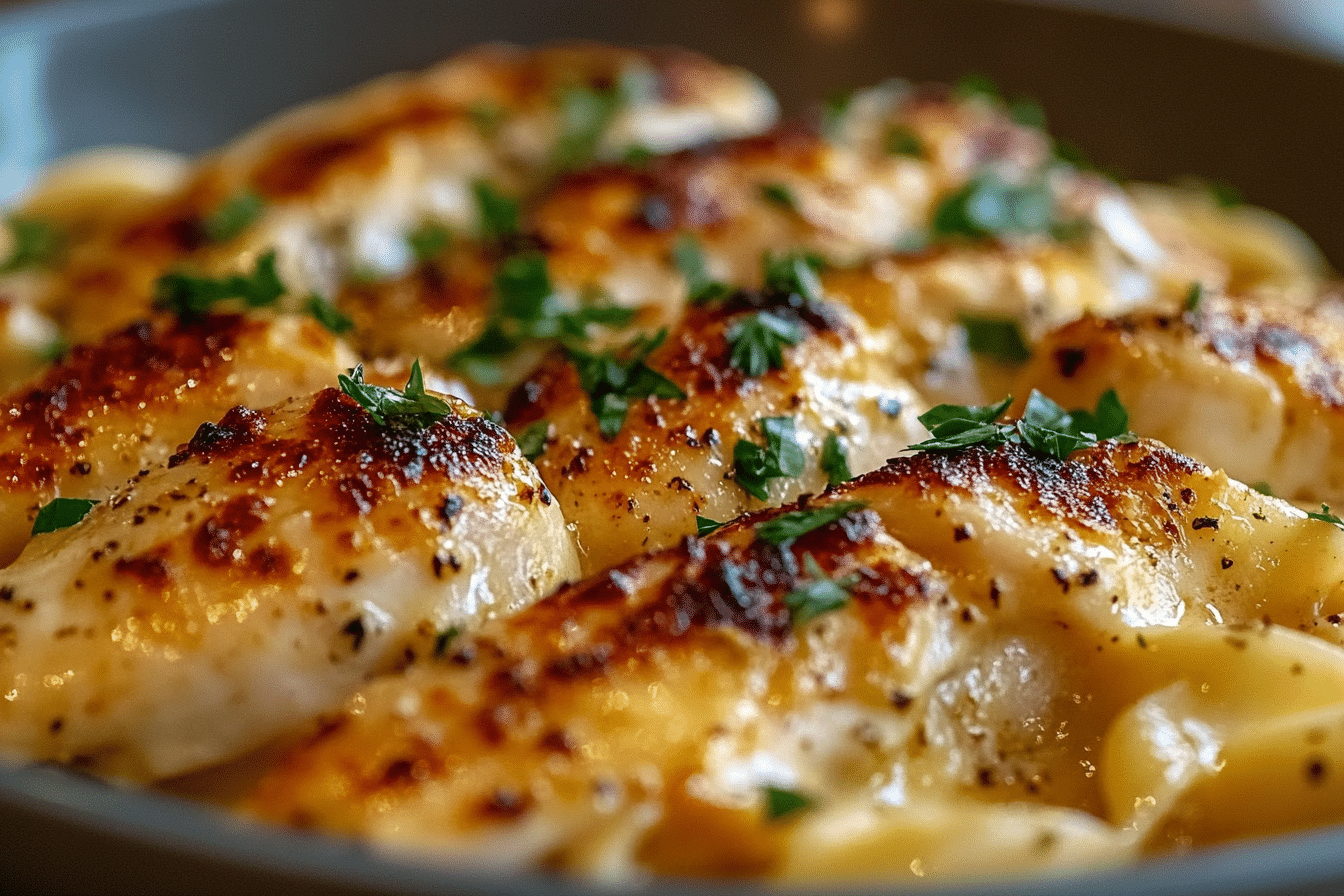 Cheesy Garlic Parmesan Chicken Pasta Skillet
