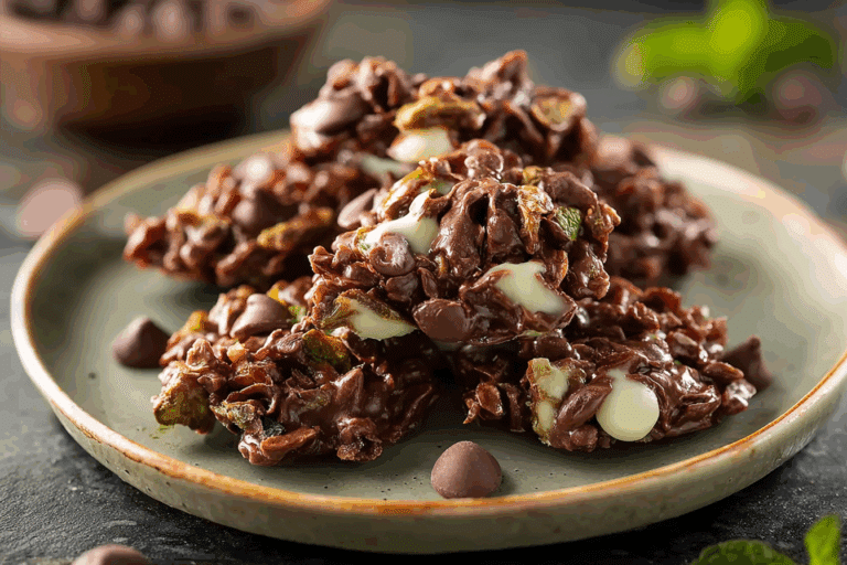 No-Bake Mint Chocolate Chip Clusters