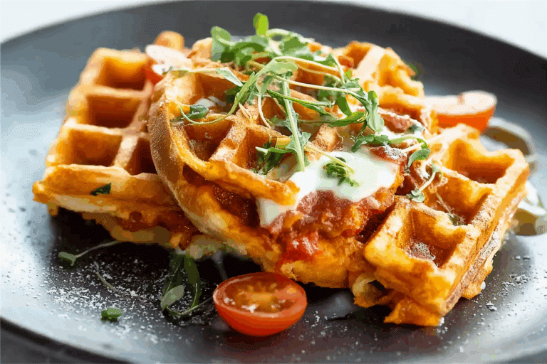 Pizza Stuffed Waffle Snacks