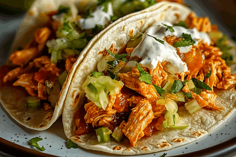 Buffalo Chicken Smash Burger Tacos