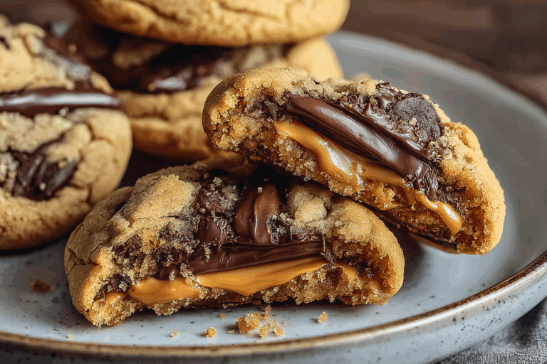 Homemade Peanut Butter Cup Stuffed Cookies