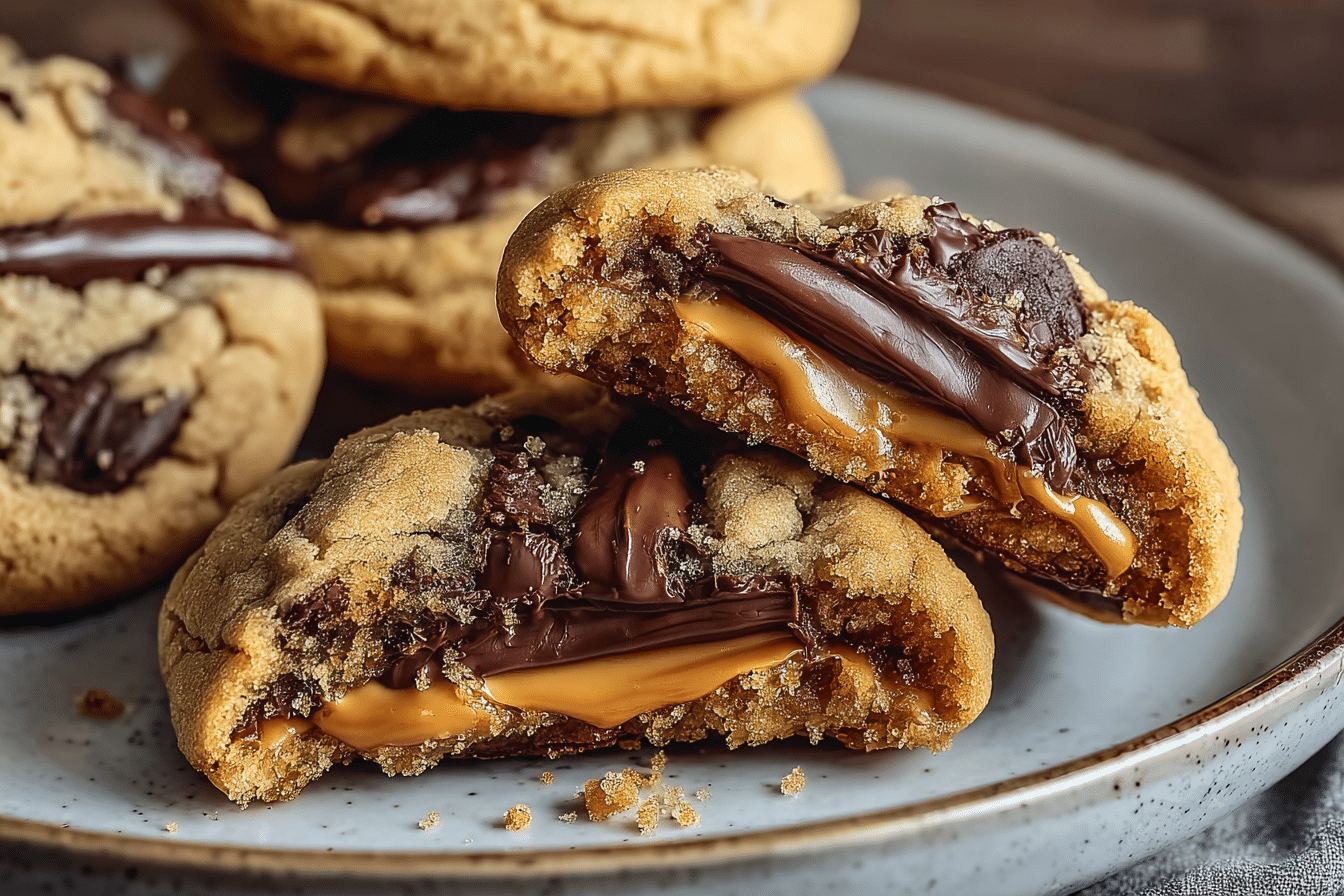 Homemade Peanut Butter Cup Stuffed Cookies