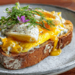 Spicy Cheddar & Cream Cheese Egg Sandwich