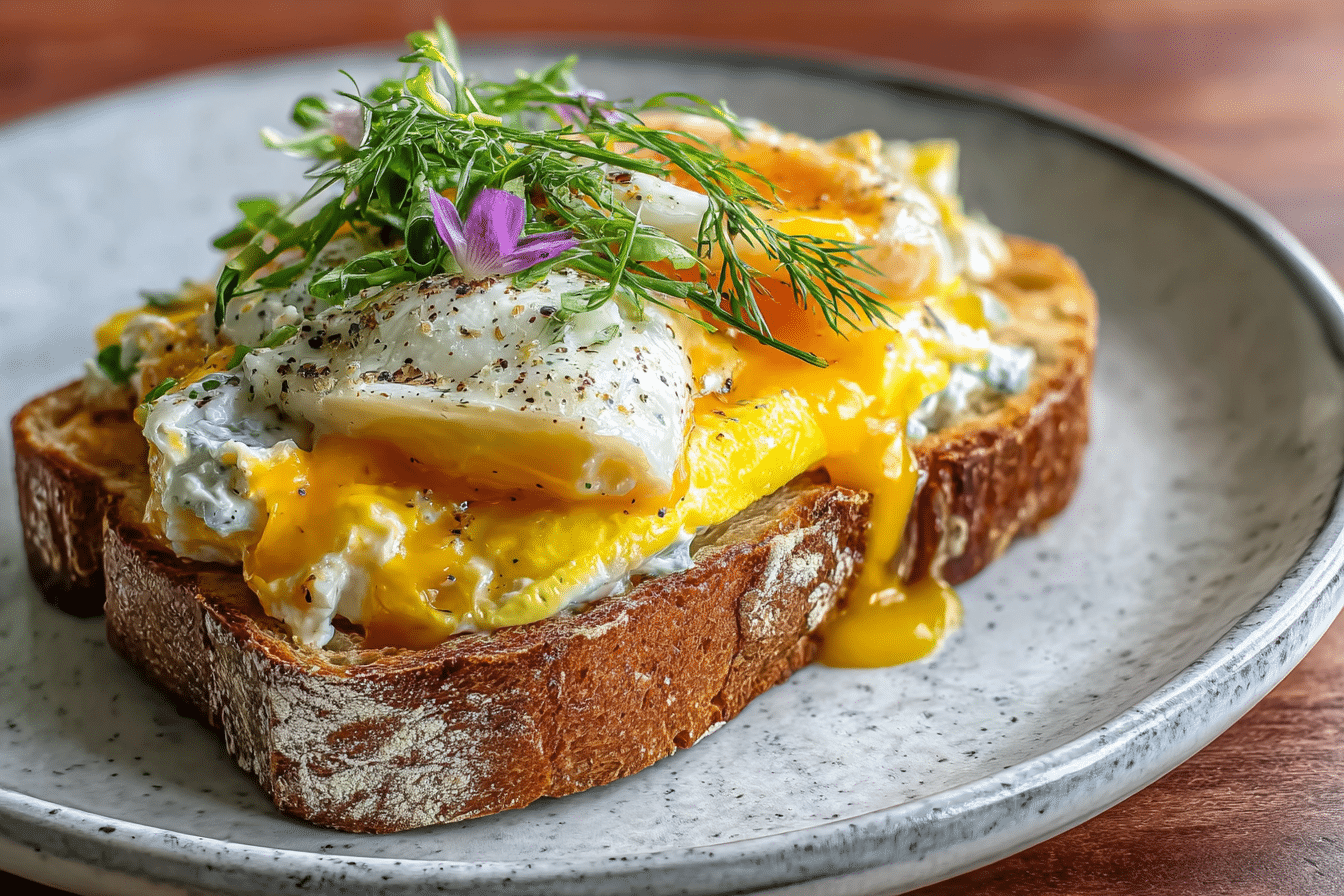 Spicy Cheddar & Cream Cheese Egg Sandwich