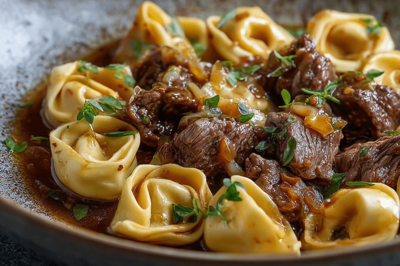 French Onion Beef and Tortellini Recipe
