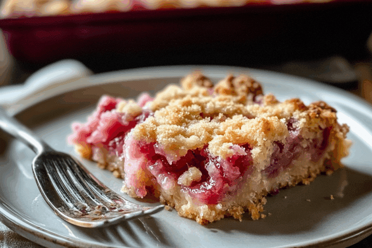 3-Ingredient Rhubarb Squares