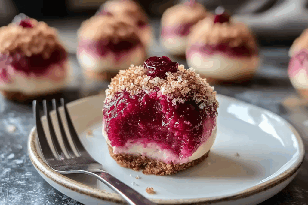 Twice-Baked Rhubarb Cheesecake Bombs