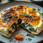 Cheesy Crispy Feta & Spinach Stuffed Pitas with Garlic Yoghurt