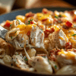 Creamy Ranch Chicken Casserole with Cheese and Pasta