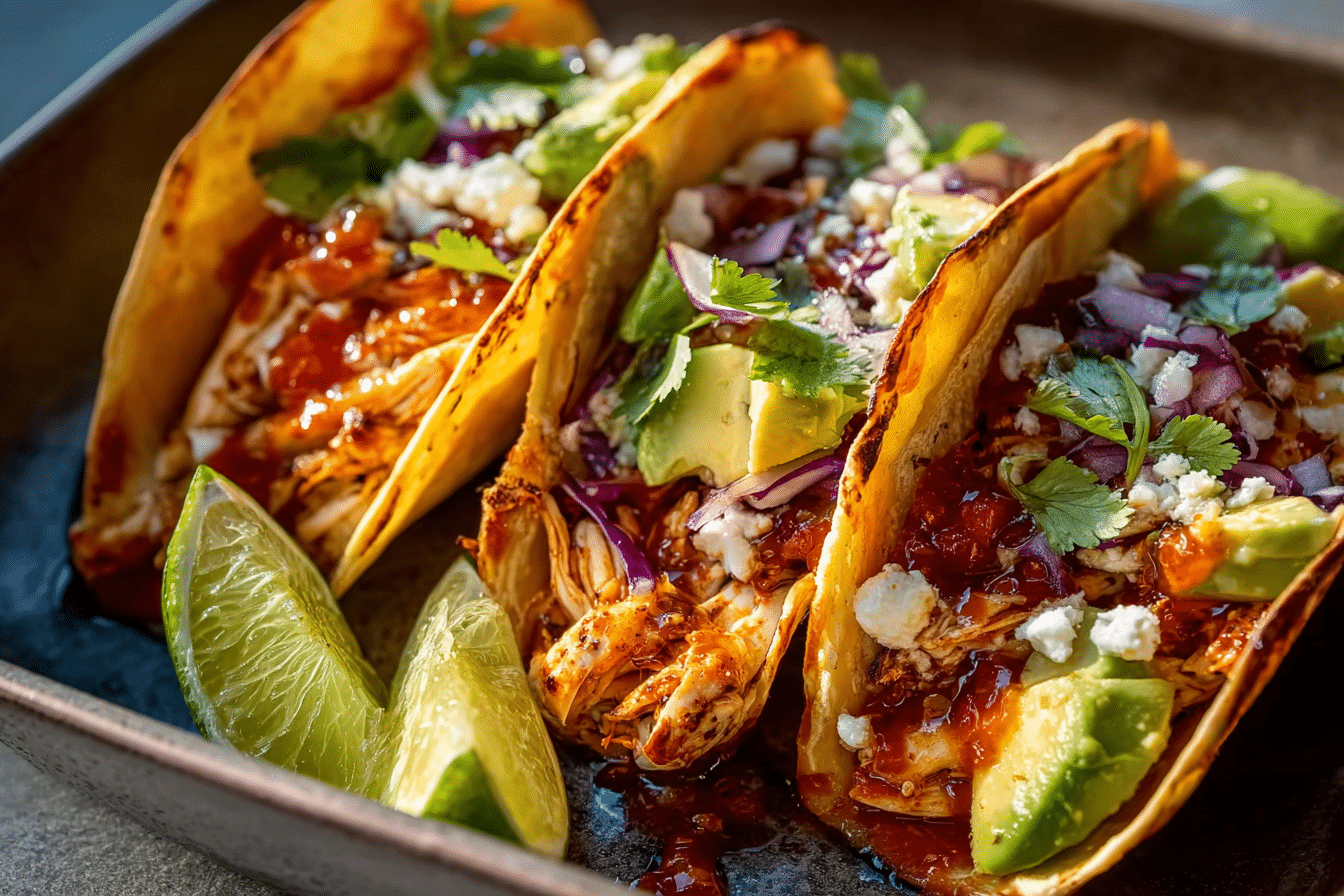 Best Chicken Tacos (Stovetop or Crockpot)