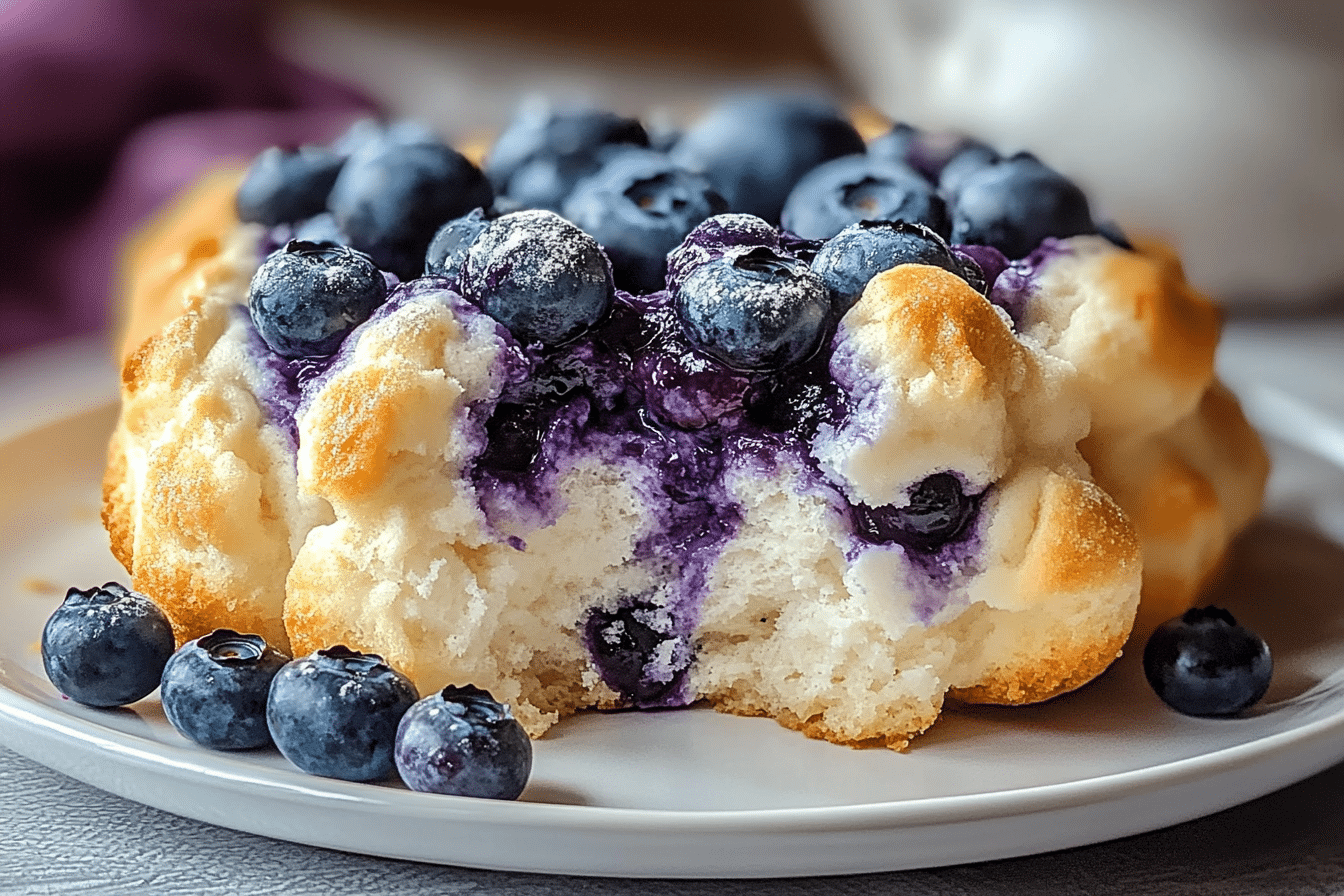 Fluffy Cottage Cheese Blueberry Cloud Bread