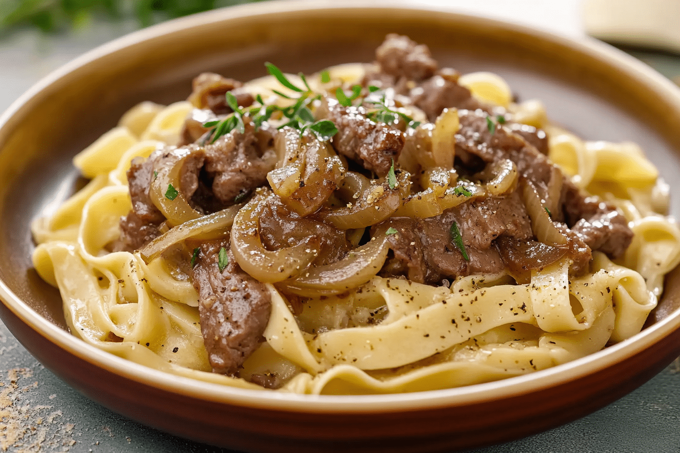 The Best French Onion Beef and Noodles