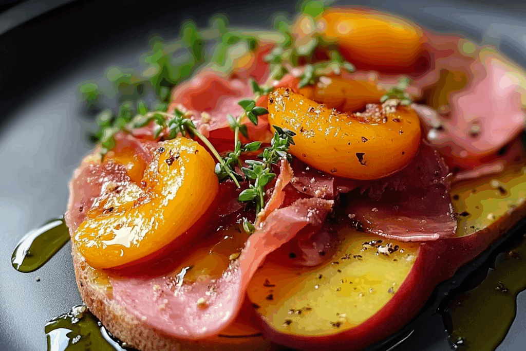 Mortadella with Sweet Thyme-Roasted Peach