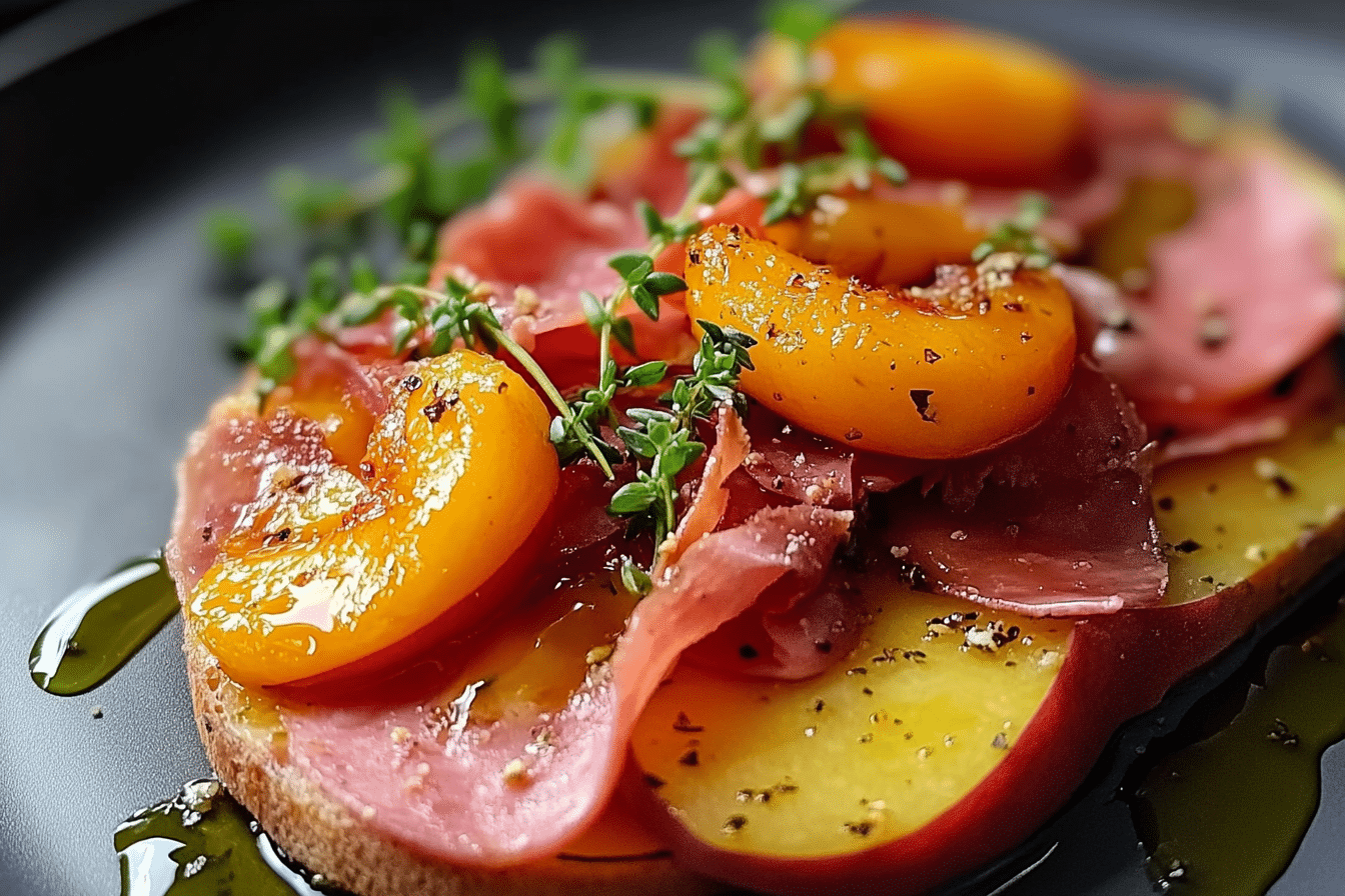 Mortadella with Sweet Thyme-Roasted Peach