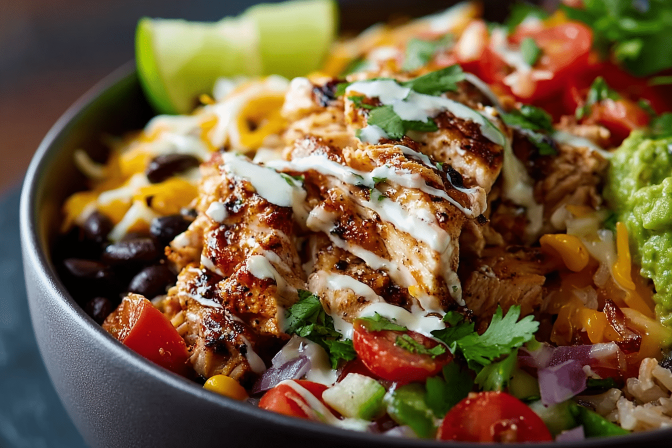 One-Pot Chicken Burrito Bowls