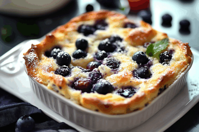 Blueberry Cottage Cheese Breakfast Bake