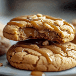 Peanut Butter Caramel Drizzle Cookies