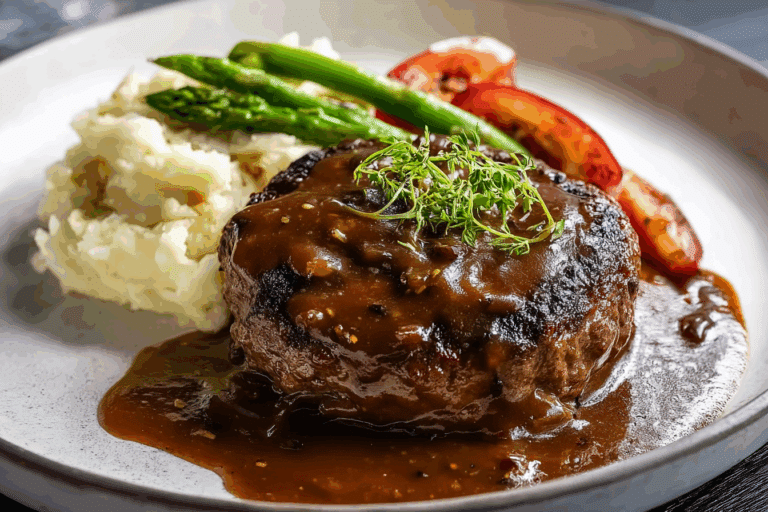 Brown Gravy Smothered Hamburger Steak