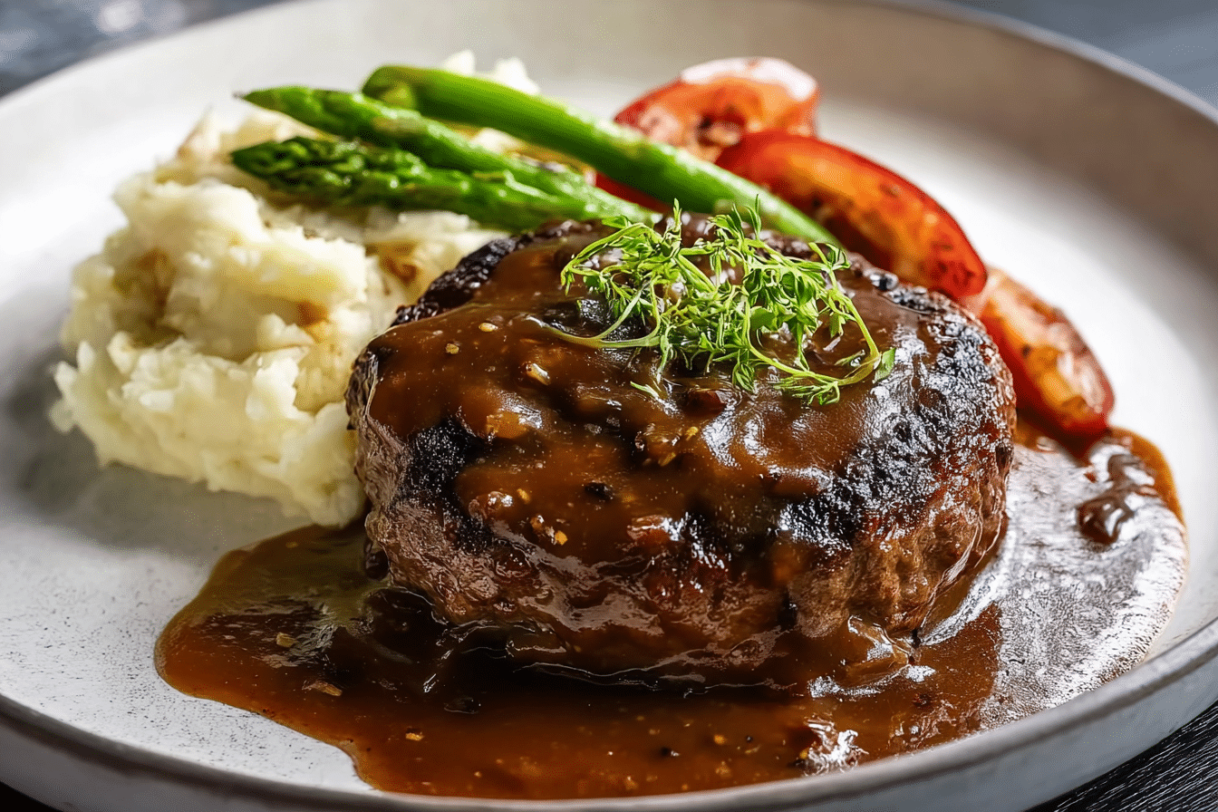 Brown Gravy Smothered Hamburger Steak